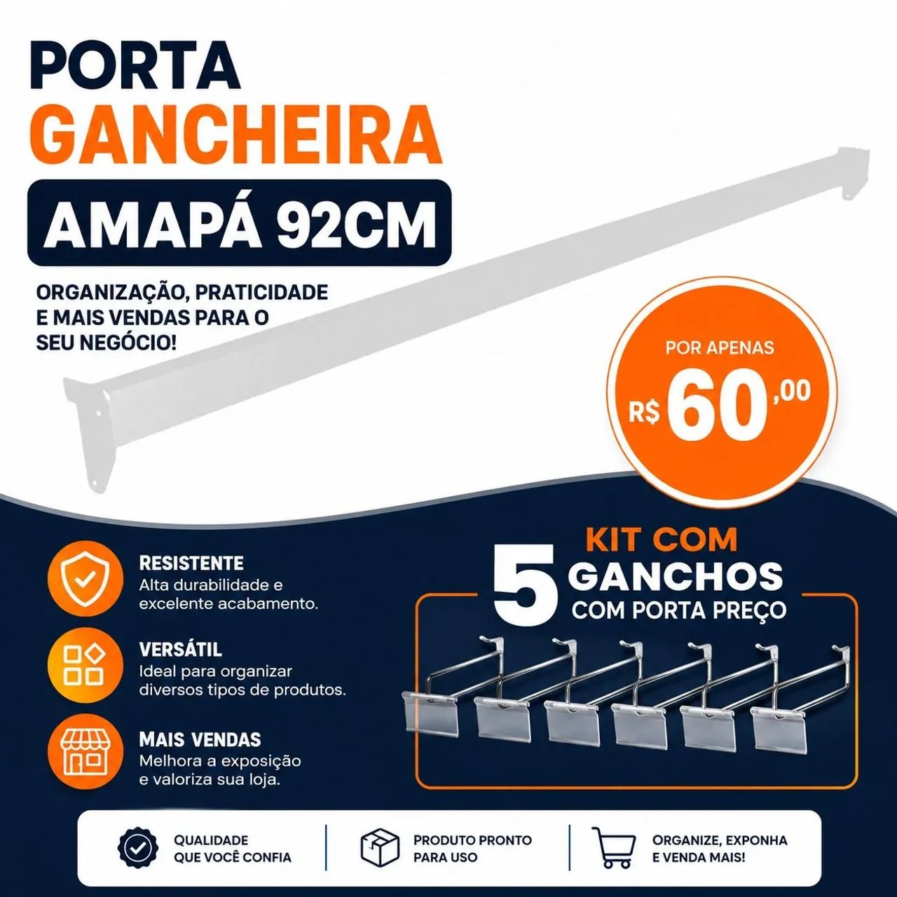 Porta Gancheira Amapa Flex 92cm