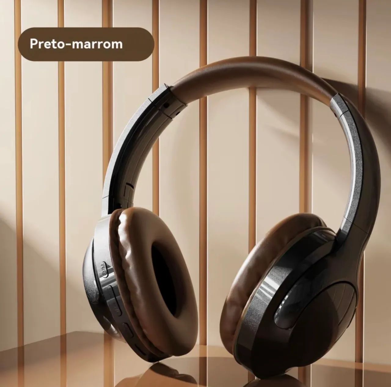 Fone Bluetooth dobrável com som Hi-Fi e cancelamento de ruído