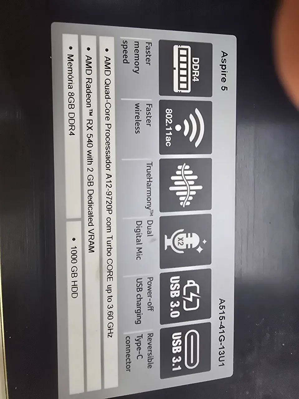 Notebook acer 8Gigas de memória ddr4 - Foto 5