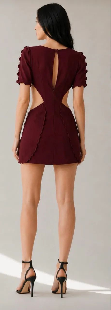 vestido pynablu bordo com fendas 36