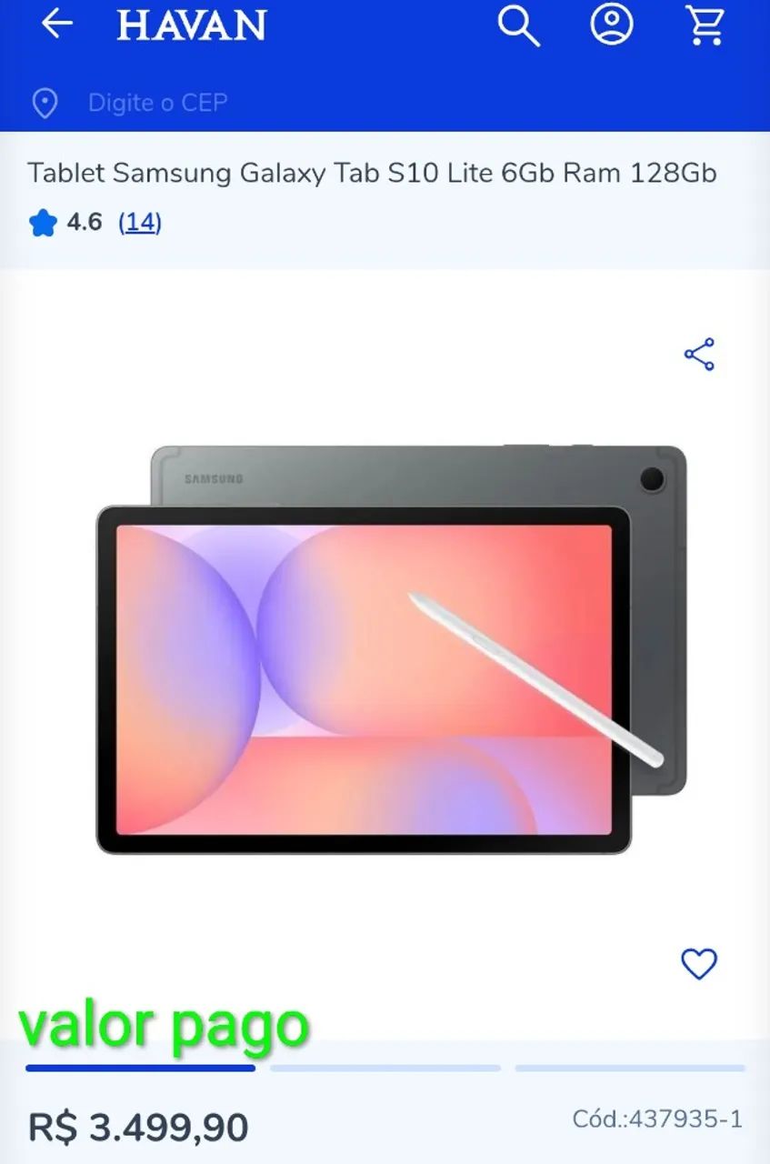 Samsung Galaxy tab S10 lite NOVO  - Foto 2