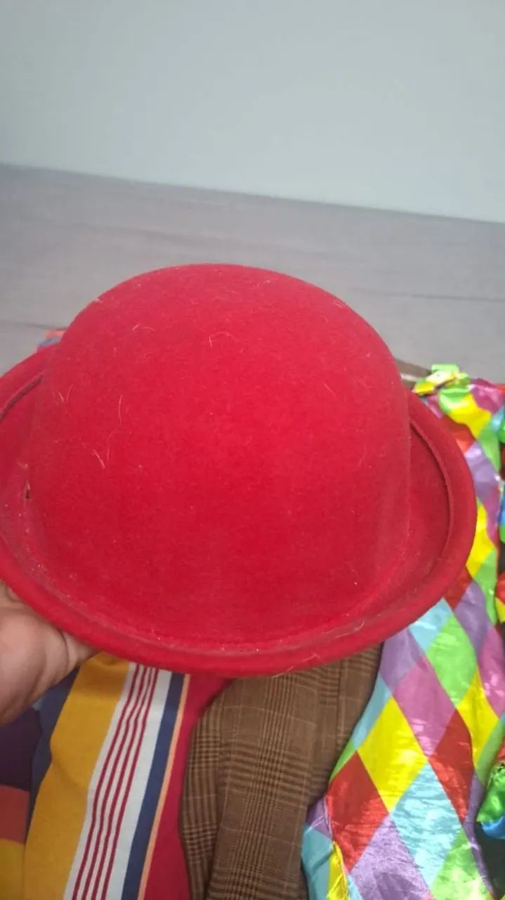 Chapéu palhaço coco feltro escolher
