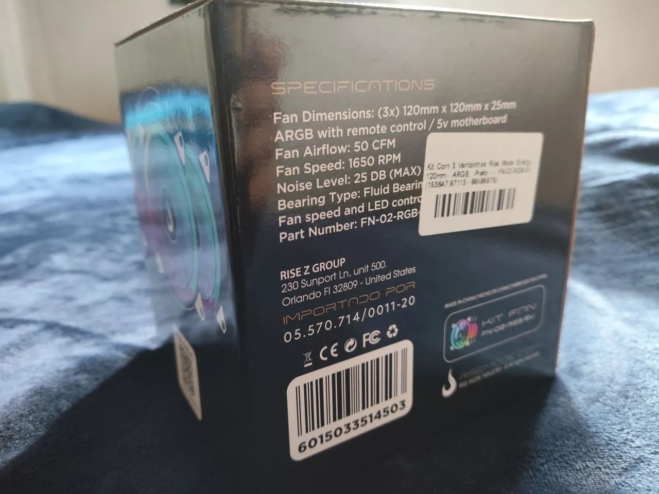Kit com 3 Fans RiseMode Energy, 120mm, ARGB - Foto 3