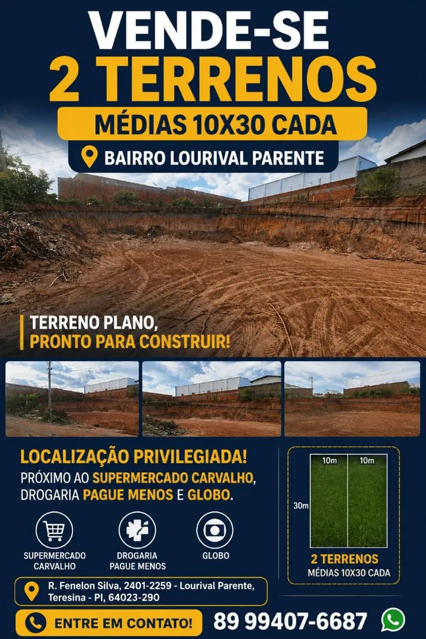 Vende-se 2 terrenos 10/30 cada