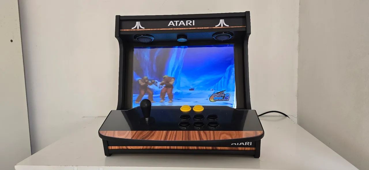 Fliperama portátil ATARI 15 polegadas multi sistemas pronto pra jogar - Foto 3