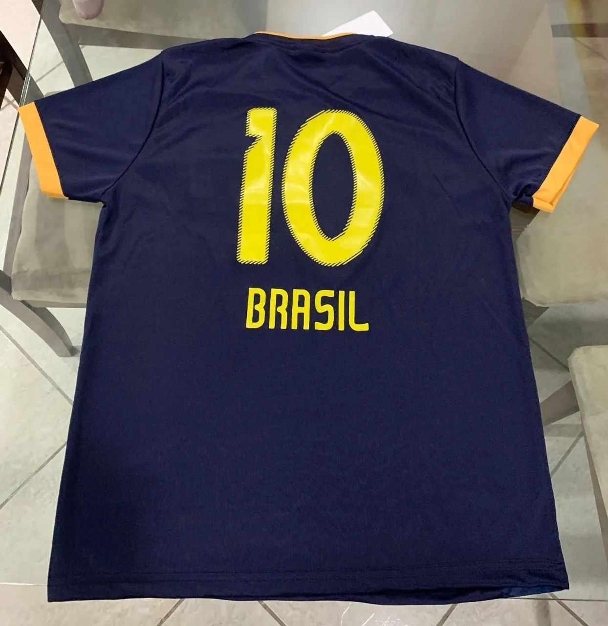 Camisa do Brasil Azul Marinho/Dourada - Foto 4