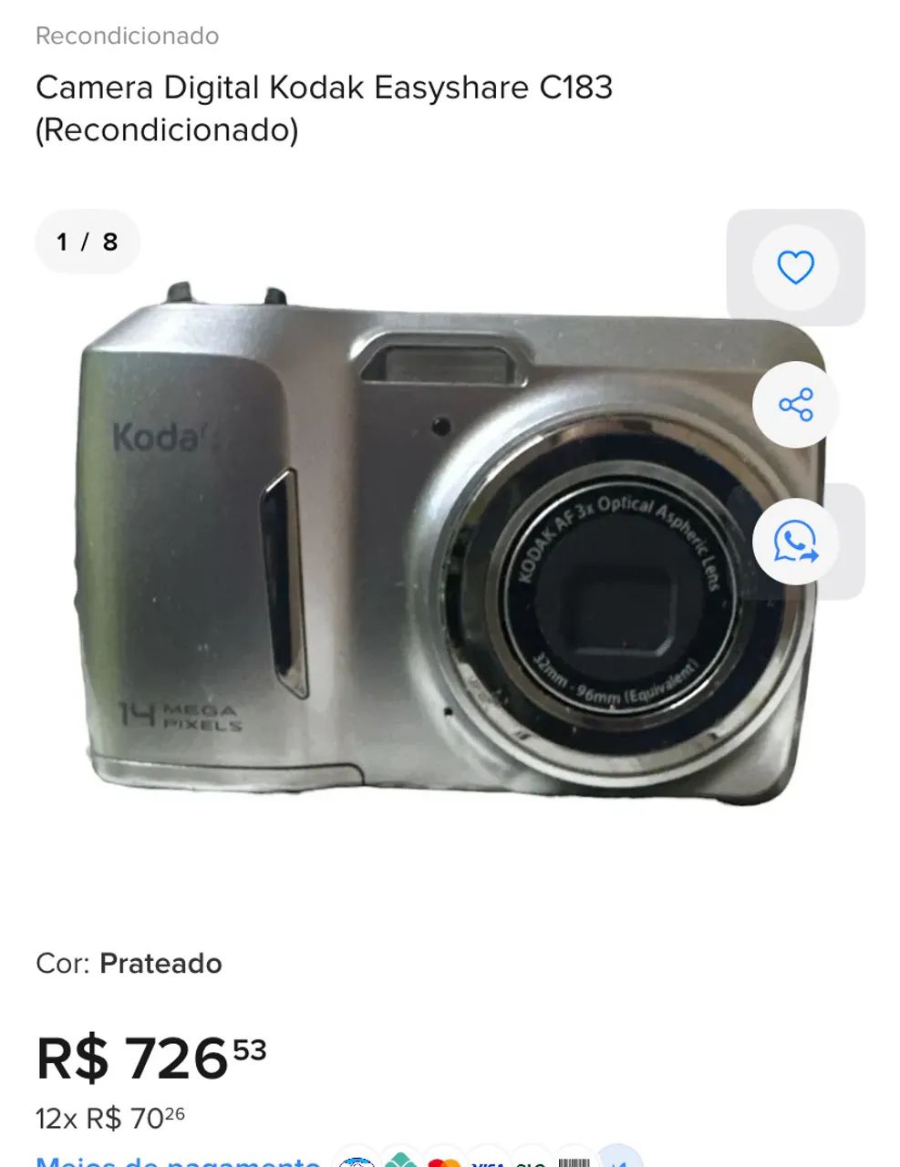 Camera Digital Kodak Easyshare C183  - Foto 2