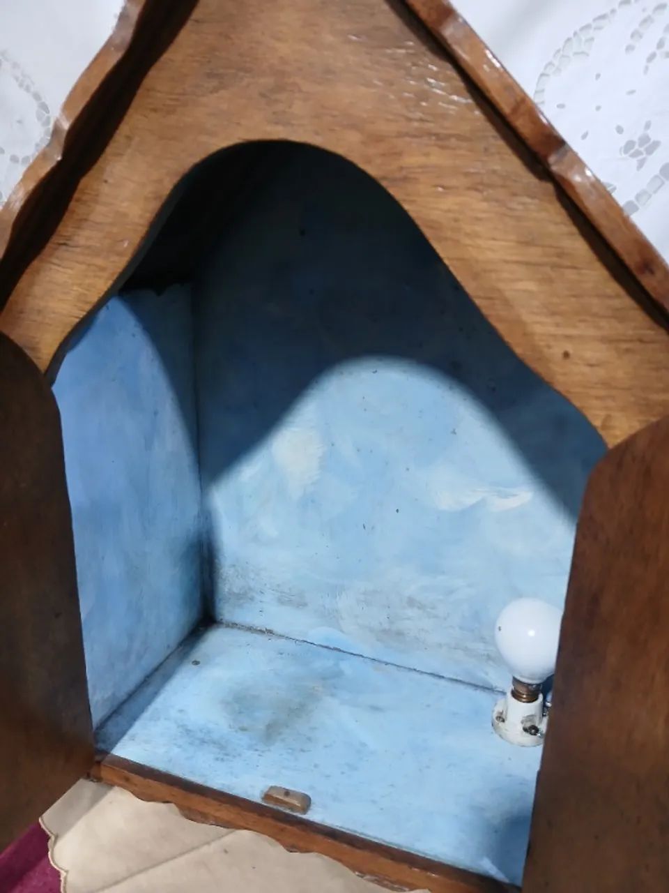 Oratorio Capela De Madeira Com Luz Interna  - Foto 3