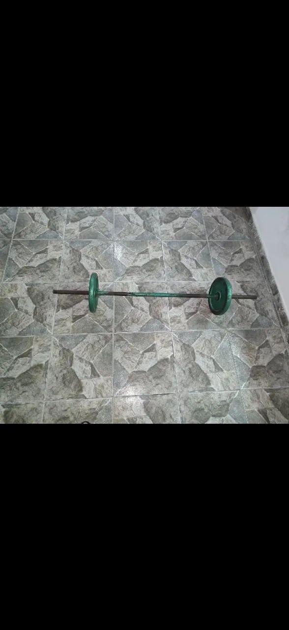 Barra maciça e anilha - Foto 2