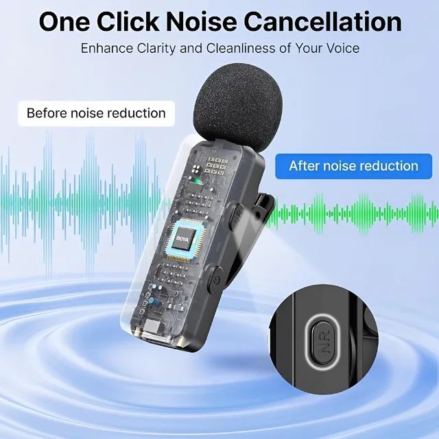 Microfone Sem Fio Boya BY-V3 Combo para iPhone e iPad Lightning Preto - Foto 4