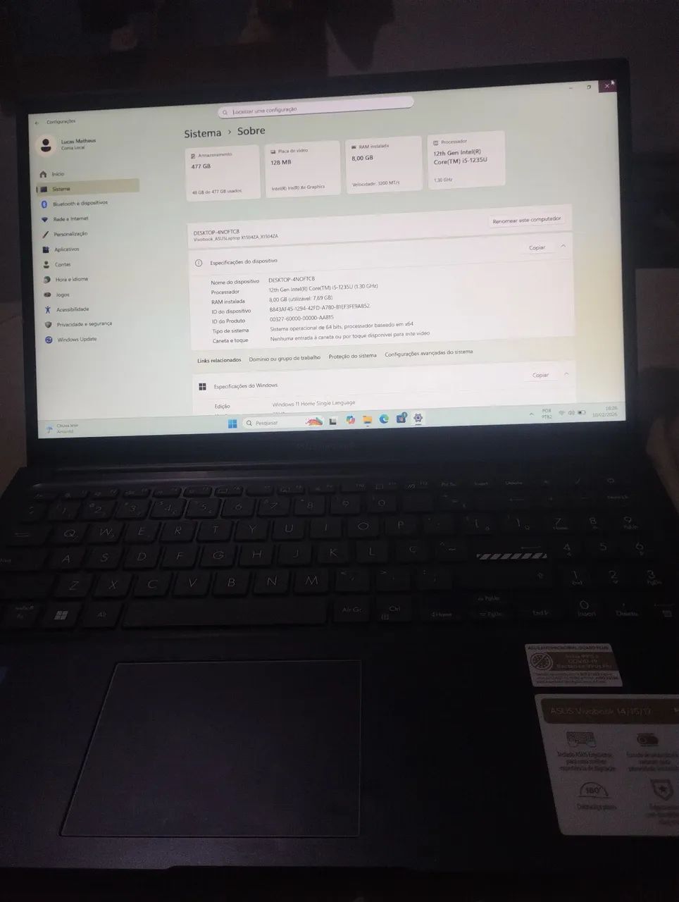 Notebook Asus  - Foto 3