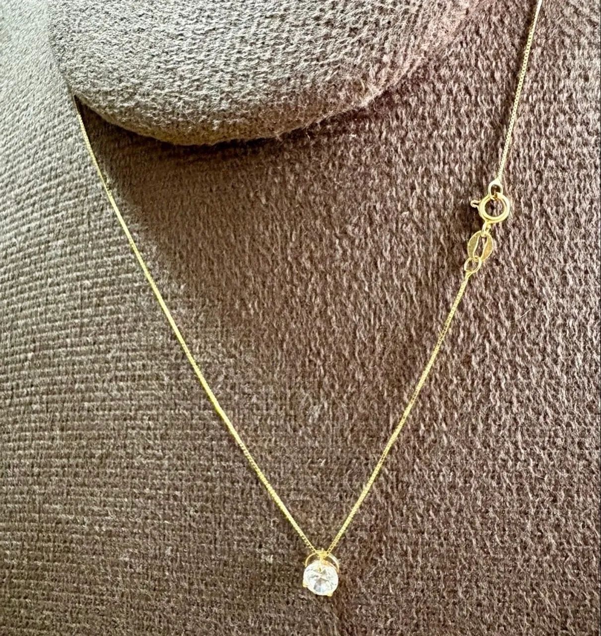 Corrente ouro 18k com ponto de luz