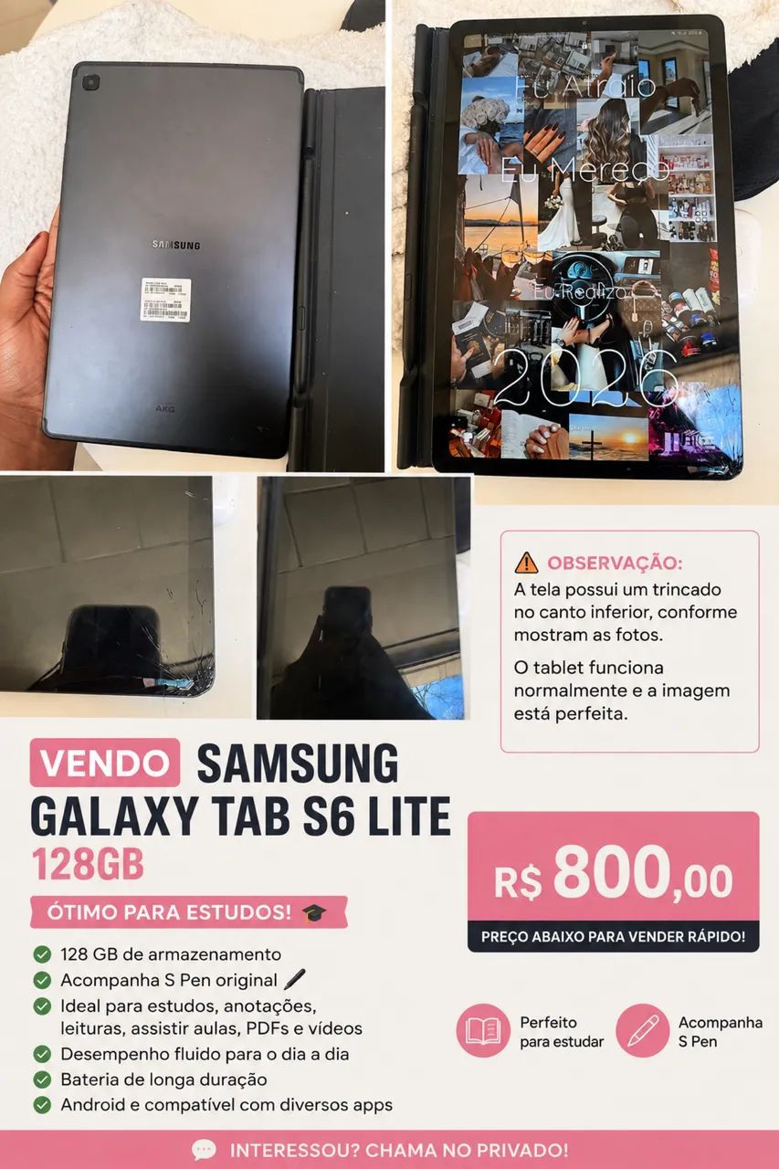 S6 Lite 128GB + S Pen 800$