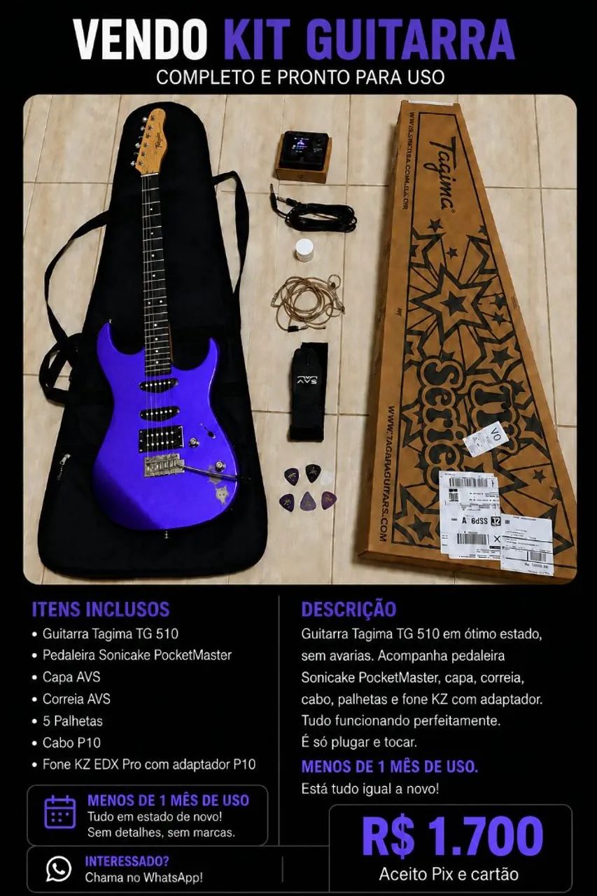 Kit guitarra completo 
