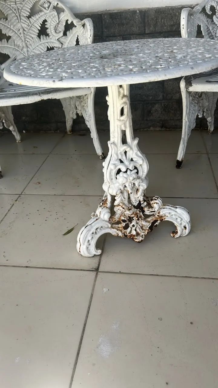 Jogo de terraço 3 pecas de ferro modelo samambaia  - Foto 5
