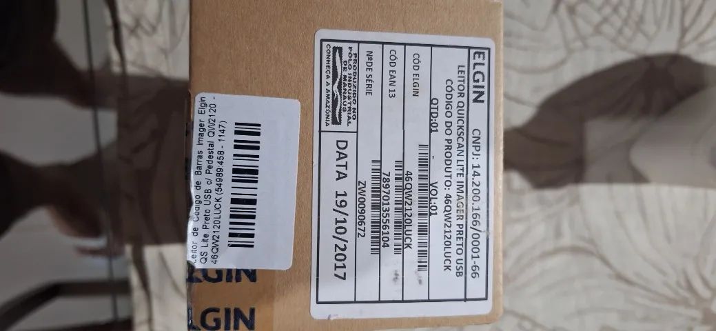 Scanner De Código De Barras Elgin Qw2100 Usb 5v Cinza-escuro Completo Com Base - Foto 3