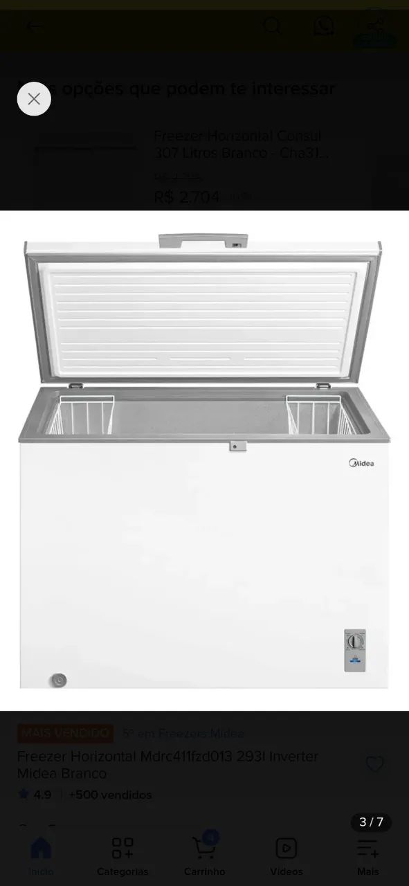 Freezer midea vertical