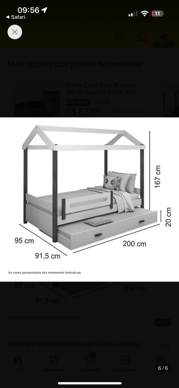 Cama solteiro casinha  - Foto 2