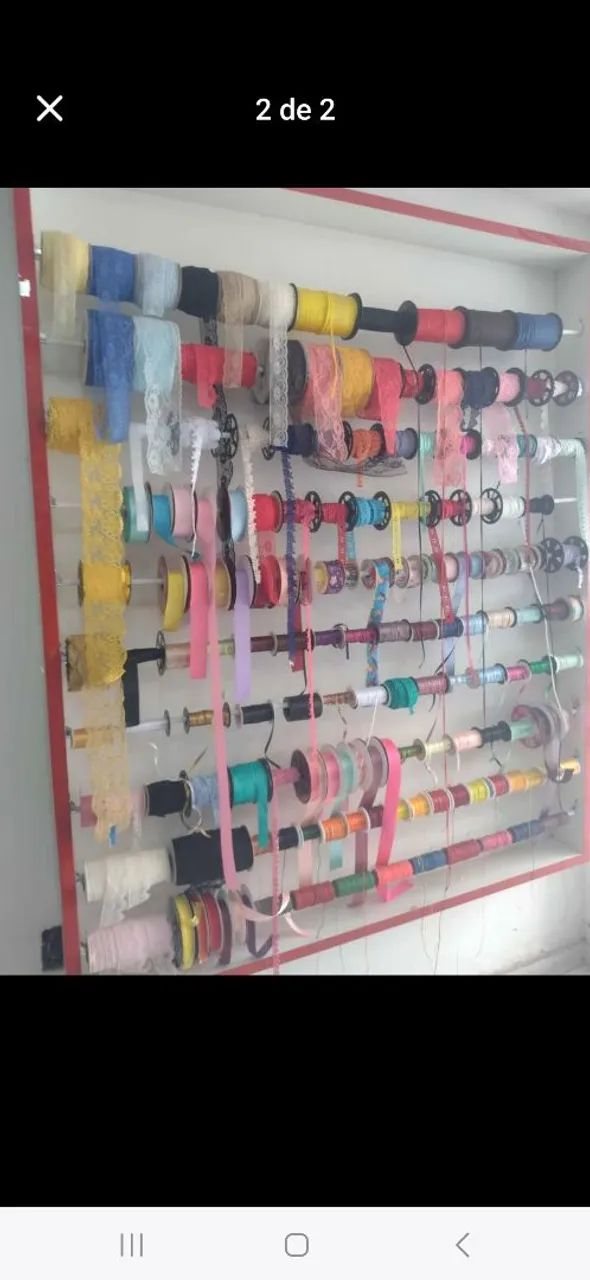 Expositor grande de linhas, elásticos e fitas ou papeis - Foto 2