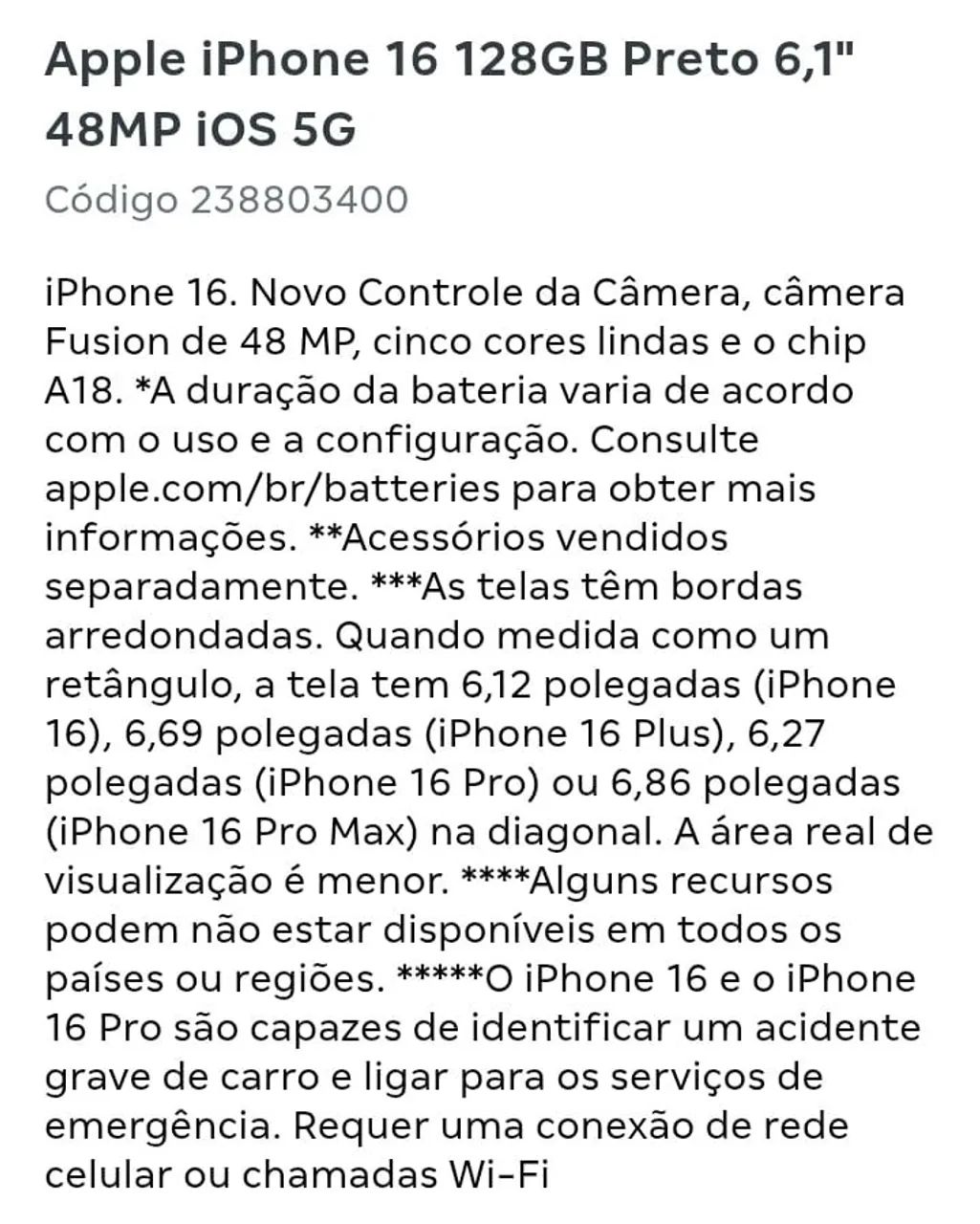 iPhone 16 Novo Com Garantia  - Foto 4