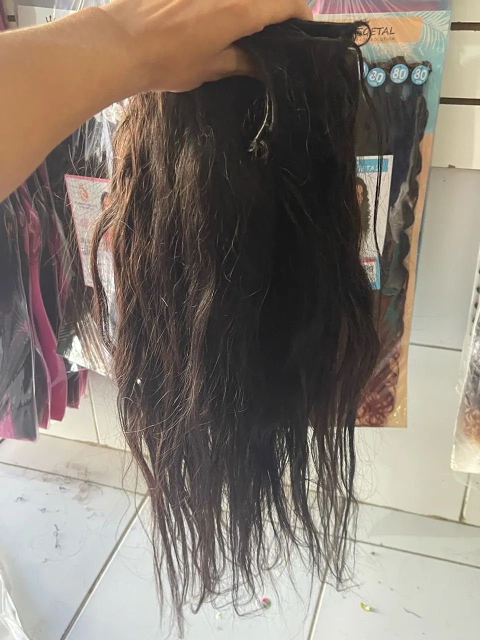 Cabelo humano 80cm 360 gramas 800$