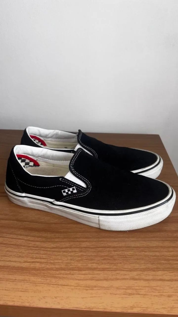 Tênis Vans Skate Slip-On Black White - Foto 4