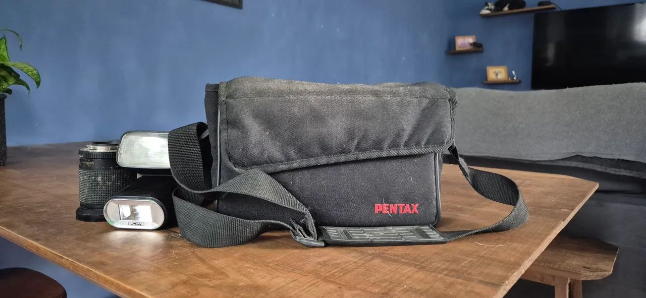 Kit analógico flash starblitz e bolsa pentax - Foto 4