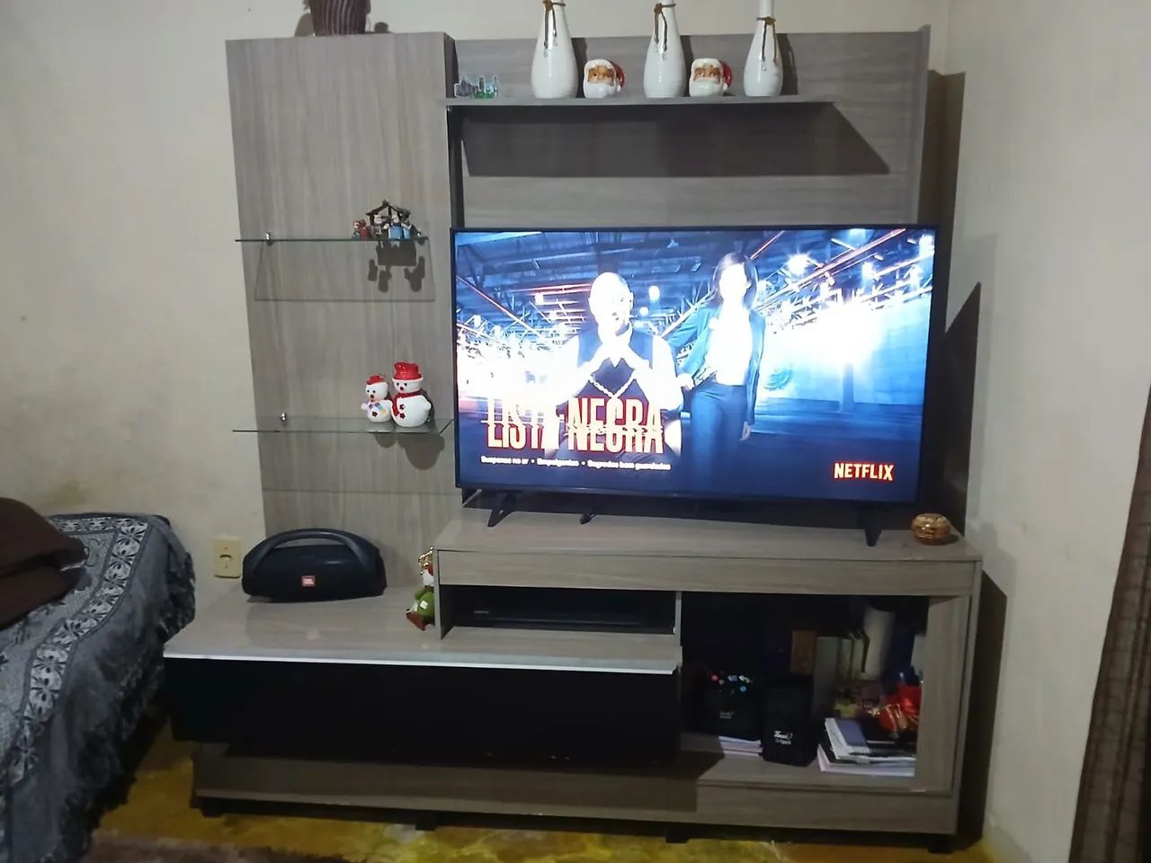 Wooden bookshelf, used with signs of wear