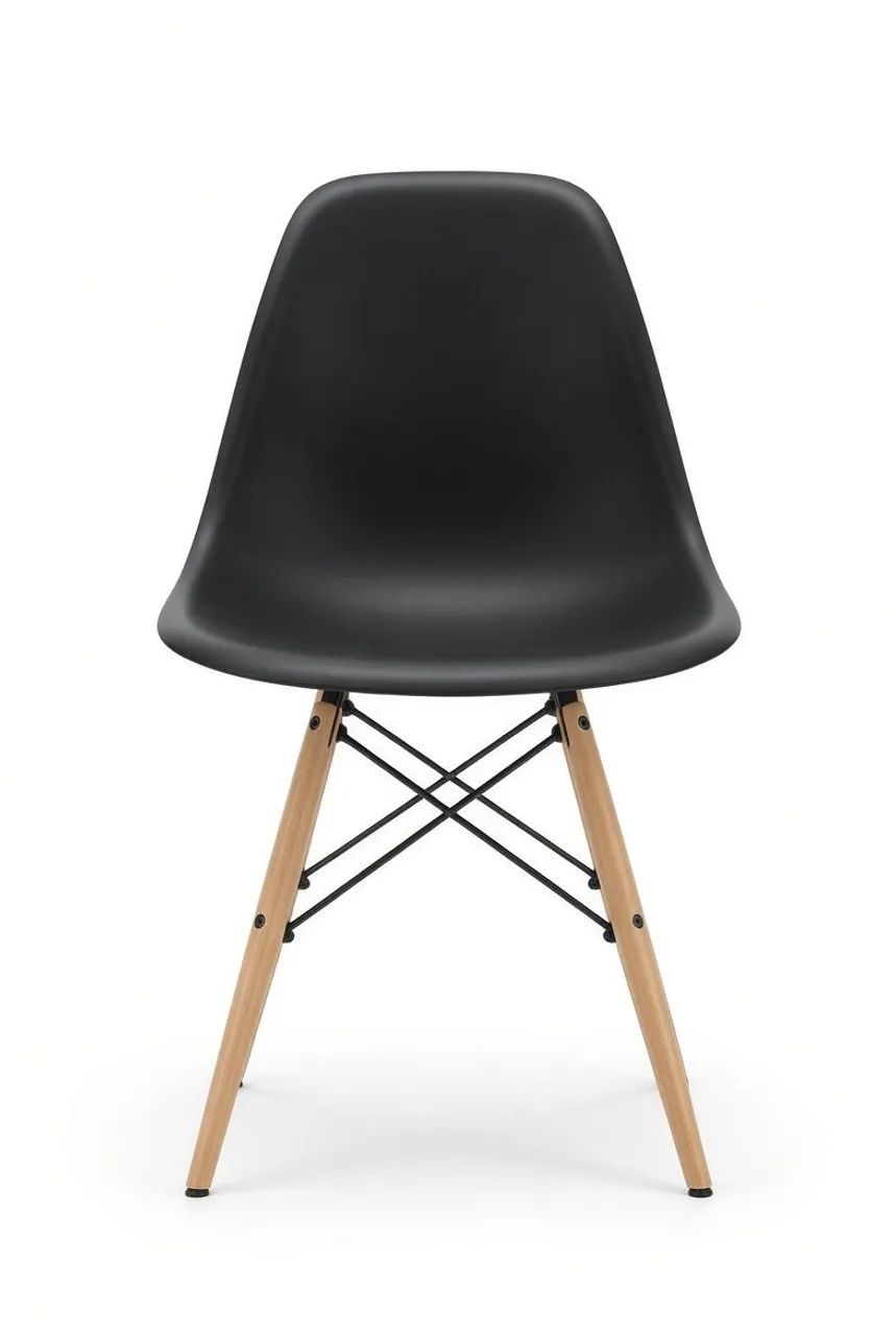 Cadeira Eames DSW Preta Base Madeira - Design Clássico modelo Eiffel (estado excelente) - Foto 2