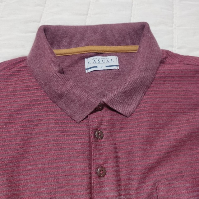 Camisa polo masculina vinho P - Foto 5