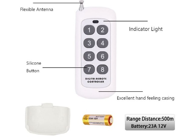 Controle Remoto 8ch 433mhz Antena Longo Alcance 1000m  Arduino Automação COD-CP641  - Foto 3