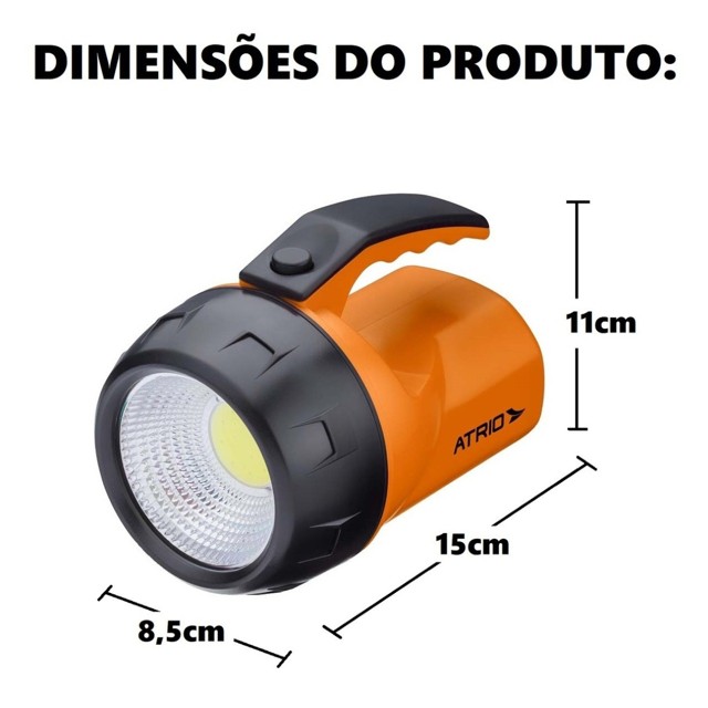 Lanterna Holofote Portátil 250l Pilhas 4x Aa Led Atrio Es441 - Foto 4