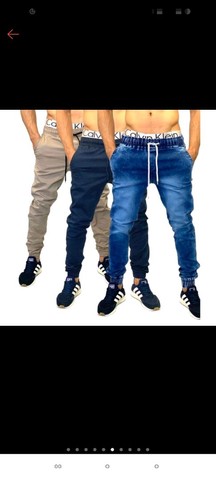 Kit de 3 calça jeans sarja masculina 