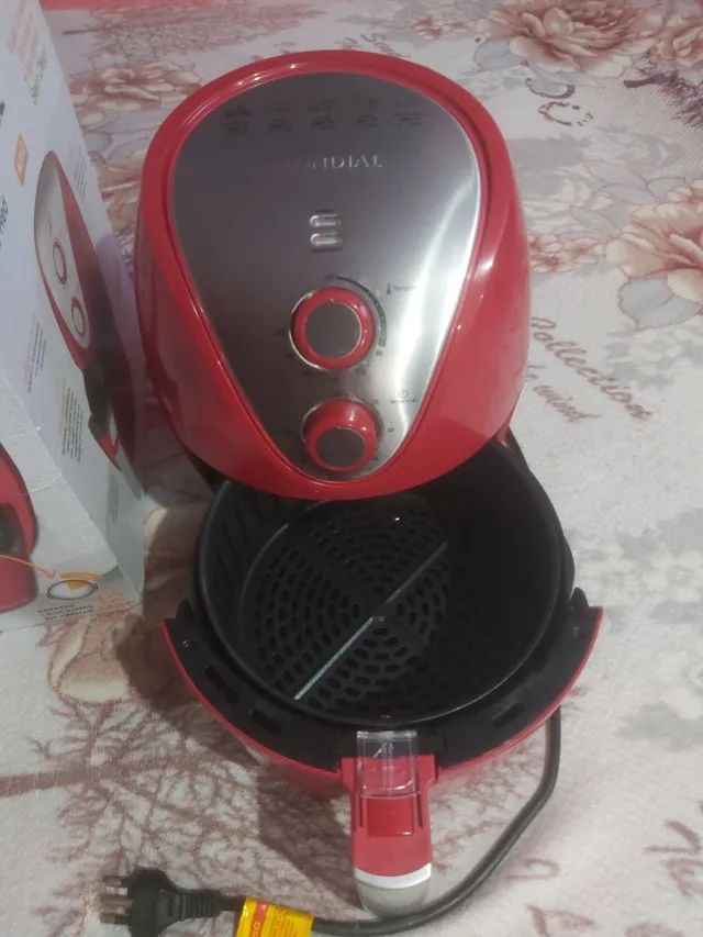 Fritadeira Elétrica Air Fryer Mondial 5L Vermelho/Inox