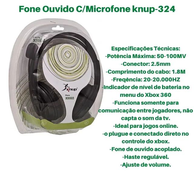 Headset com microfone para xbox 360 para jogar online em Promoção