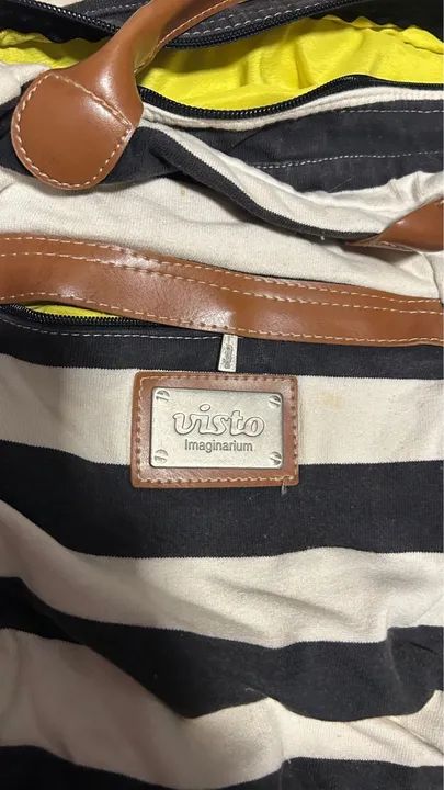 Bolsa Visto Imaginarium Listrada Preta e Branca - Foto 2
