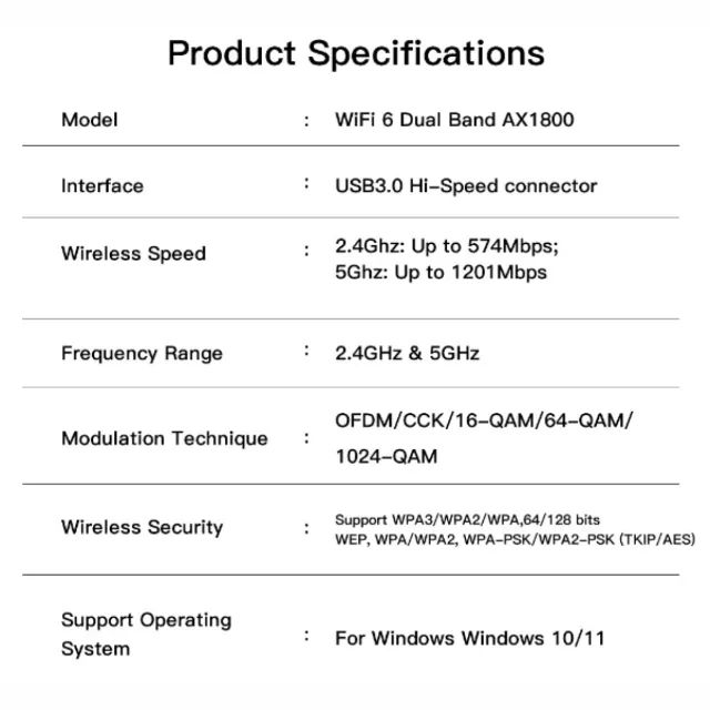 !Promoção! Adaptador Wifi 6 Usb 3.0 1800mbps Dual-band 2.4g 5ghz Fenvi - Foto 5