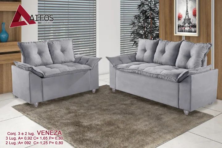 Conjunto Sofá 2 e 3 Lugares VEN828 - Foto 3