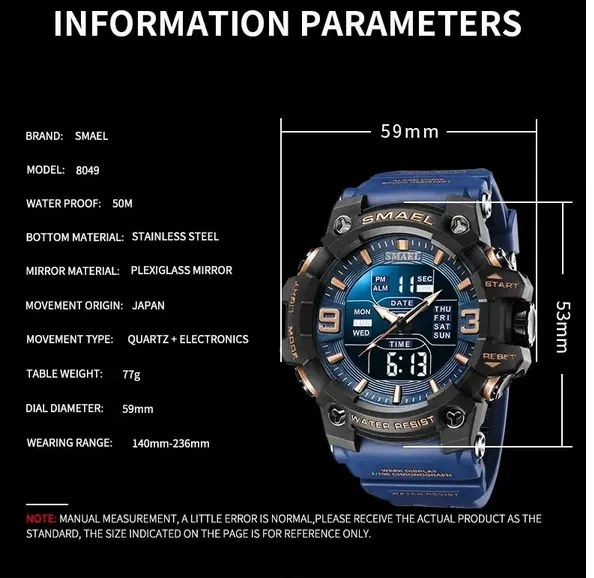 Relógio Sport Watch com luz Led Smael - Foto 4