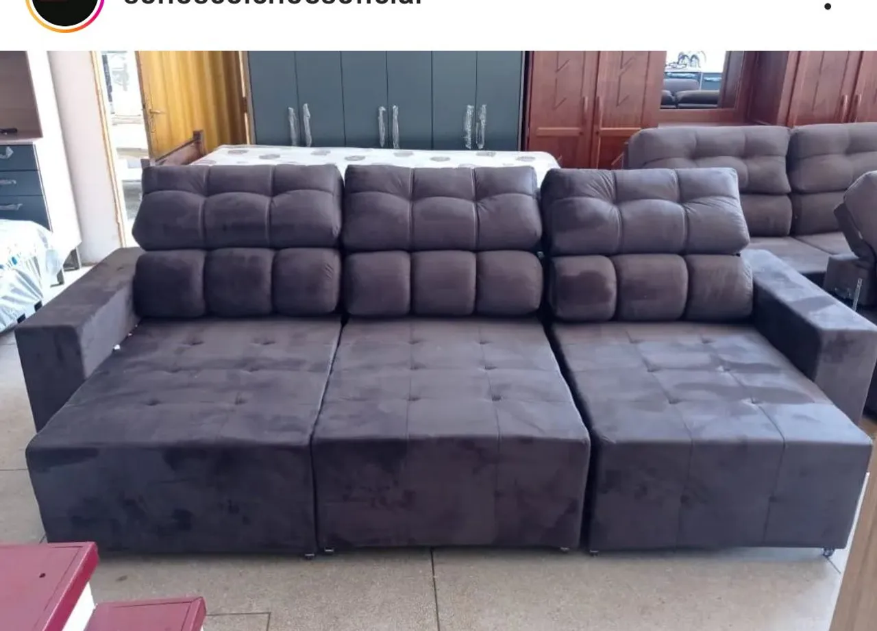 SOFA RECLINÁVEL E RETRÁTIL NOVO 2.85 MT