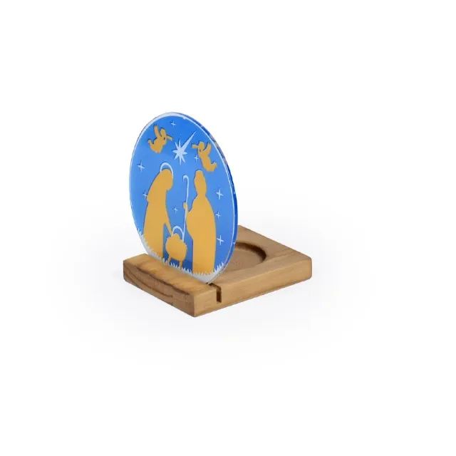 Suporte Para Vela De Madeira - Vidro Presepio 17211 - Foto 2