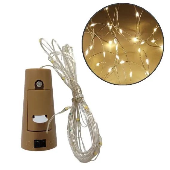 fio led luz de fada 2m decorativa- 20 mini leds hq76511 1.5v-amarelo - Foto 3