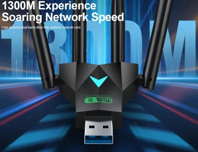 Adaptador USB 3.0 WiFi para rede sem fio 04 antenas 