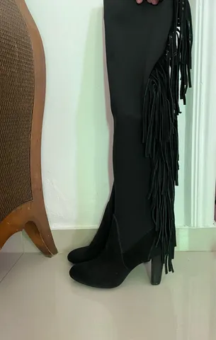 bota nova acima do joelho cano extra longo camurça legitima stretch over the knee couro