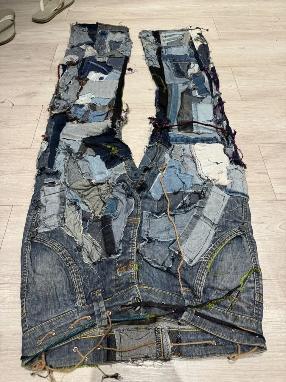 Calça Jeans Patchwork Customizada, feita a mão