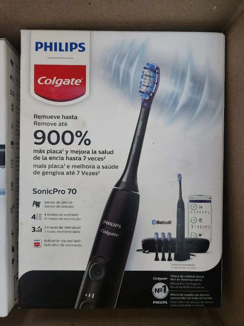 Colgate Escova De Dente Elétrica Philips Sonicpro 70 Recarregável Tem 3 Refis e estojo - Foto 5