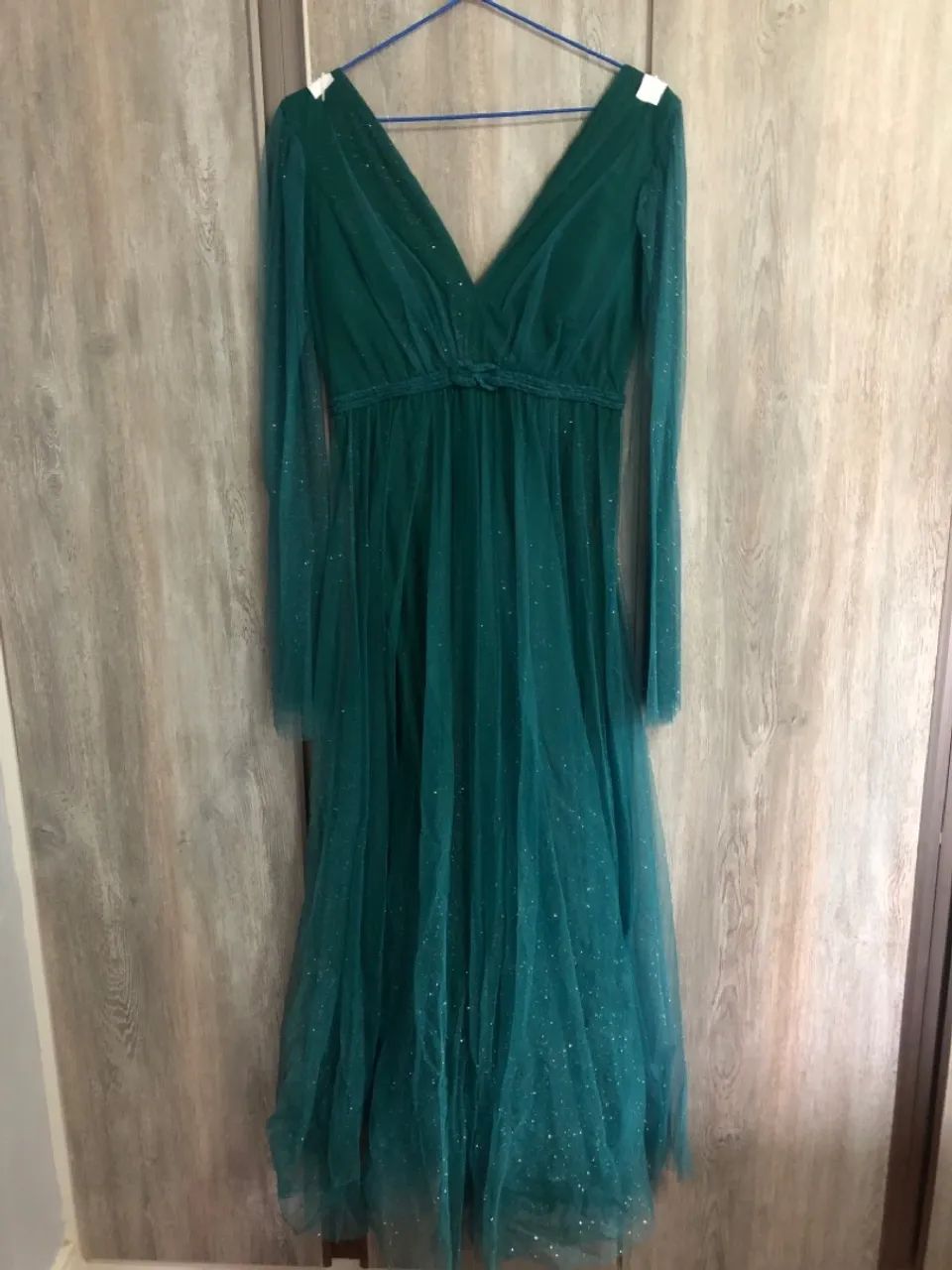 Vestido longo verde com gliter  - Foto 3