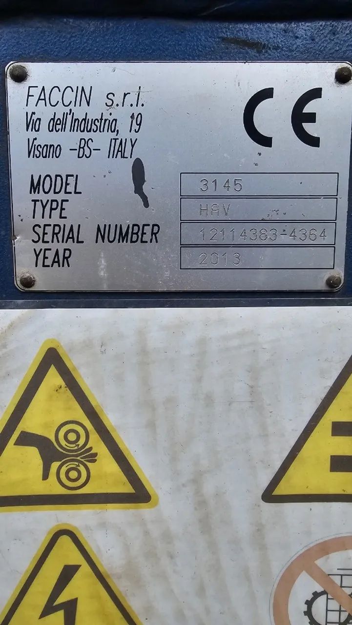 CALANDRA HIDRÁULICA FACCIN HAV-3145 - ITALIANA, ANO 2013 - Foto 2