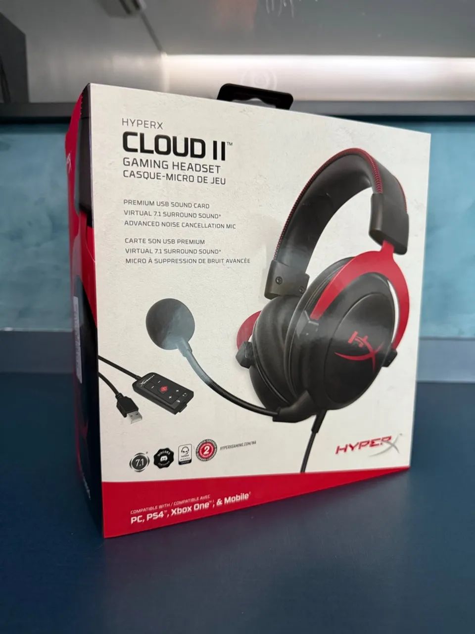 Headset Gamer HyperX Cloud II - Som Surround 7.1, USB, Preto/Vermelho