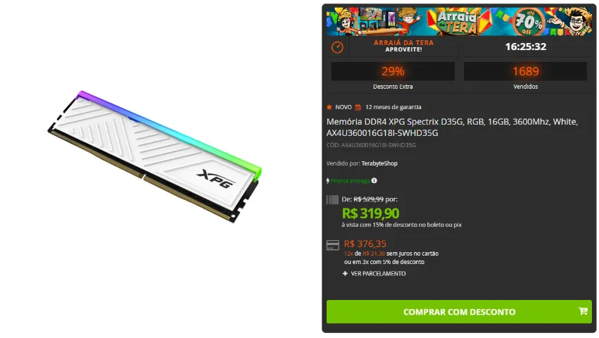 BARBADA MEMORIA RAM 2X16GB MELHOR CUSTO BENEFICIO DA OLX